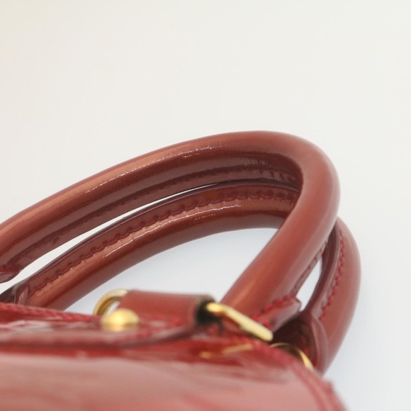 LOUIS VUITTON Vernis Rayures Alma BB Hand Bag Red LV Auth tp198 - Picture 9 of 16